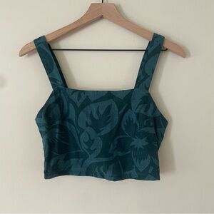 Madewell Linen Blend Floral Abbie Crop Top Women’s XS